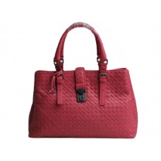 Bottega Veneta Roma Intrecciato bőr tote Red