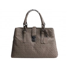 Bottega Veneta Roma Intrecciato bőr tote szürke