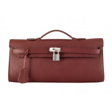 Hermes Kelly Pochette Longue bíborvörös