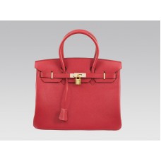 Hermès Birkin 35 cm-es Clémence Rouge Vif táska arany hardverekkel