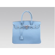 Hermès Birkin 35 cm-es Togo Clémence kék farmer táska