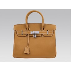 Hermès Birkin 30 cm-es Togo bőr kézitáska, barna, ezüst hardverekkel