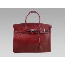 Hermès Birkin 40 cm-es krokodilpiros táska