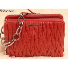 Miu Miu Mázas Matelasse Bőr Mini Válltáska Narancssárga