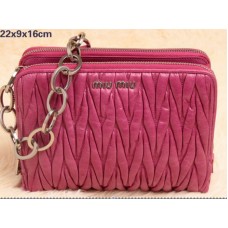 Miu Miu Mázas Matelasse Bőr Mini Válltáska Szilva Színű