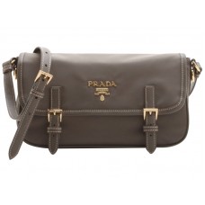 Prada Tessuto Bandoliera Crossbody Messenger Bag szürke