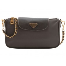 Prada Tessuto Nylon Saffiano Bőr Csuklópánttal Szürke