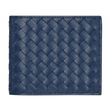Bottega Veneta Bi-Fold pénztárca Intrecciato Vn Blue színben