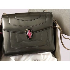 Bvlgari Serpenti Forever fülbevaló 20 cm metál borjúbőr sötétszürke