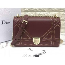 Dior Diorama Borjúbőr Táska Burgundi Színben d0422-12