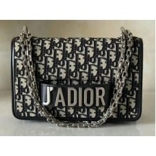 Dior J'Adior Flap Canvas Ezüst Hardveres Fekete Karkötő d10050302