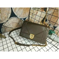 Dior Diorama Borjúbőr Öregített Arany Hardver Táska Szürke d17713