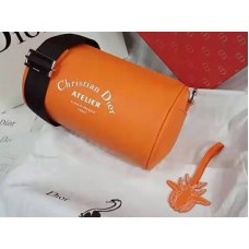 Dior gurulós táska farmerben, szemcsés borjúbőrből, narancssárga színben