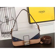 Fendi Baguette Ff Crossbody Táska Kék Szürke