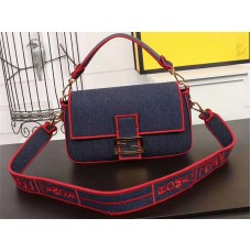 Fendi Baguette Nagy Farmer Táska Kék-Piros