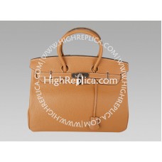 Hermes Birkin 35cm Togo Bőr Táska Barna Ezüst
