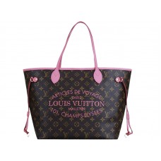 Louis Vuitton 2013 Monogram Neverfull Mm Rózsaszín Velúr Táska