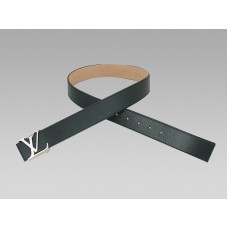 Louis Vuitton Initials fekete bőröv ezüst csattal