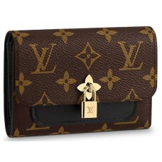 Louis Vuitton Monogram Vászon Virágmintás Kompakt Pénztárca Noir m62578