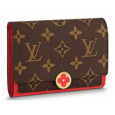 Louis Vuitton Flore kompakt pénztárca Monogram Canvas Coquelicot m64587