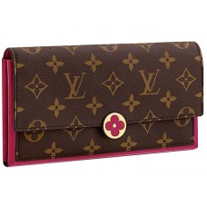 Louis Vuitton Flore Monogram Vászon Pénztárca Fukszia M64585