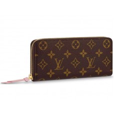 Louis Vuitton Monogram Vászon Clémence Pénztárca Rózsaszín Bellerine M61298