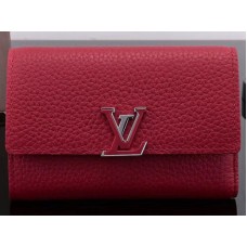 Louis Vuitton Taurillon Bőr Capucines kompakt pénztárca Rubis m62158