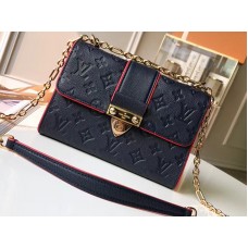 Louis Vuitton Monogram Empreinte Leather Pochette Metis Navy Red m44071
