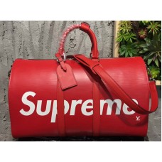 Louis Vuitton X Supreme Epi Bőr Keepall Bandouliere 45 Piros