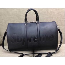 Louis Vuitton X Supreme Epi Bőr Keepall Bandouliere 45 Fekete