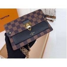 Louis Vuitton Damier Ebene Canvas Vavin láncos pénztárca fekete n60221