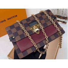 Louis Vuitton Damier Canvas Ebene Vavin lánctárca Bordeaux n60222