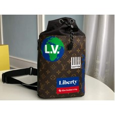 Louis Vuitton Monogram Vászon Krétaszínű Sling Táska Barna M44625