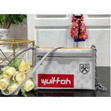 Louis Vuitton Monogram Fehér Vászon Lapos Messenger Táska m44640