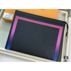 Louis Vuitton Taiga Bőr Táska Voyage Mm Színes Szegéllyel Fekete M30675