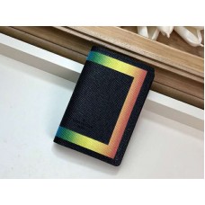 Louis Vuitton Taiga Bőr Zsebrendező Színes Szegélyű Fekete M55048