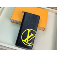 Louis Vuitton Epi Bőr Brazza Pénztárca Fekete Sárga Monogramokkal M67910